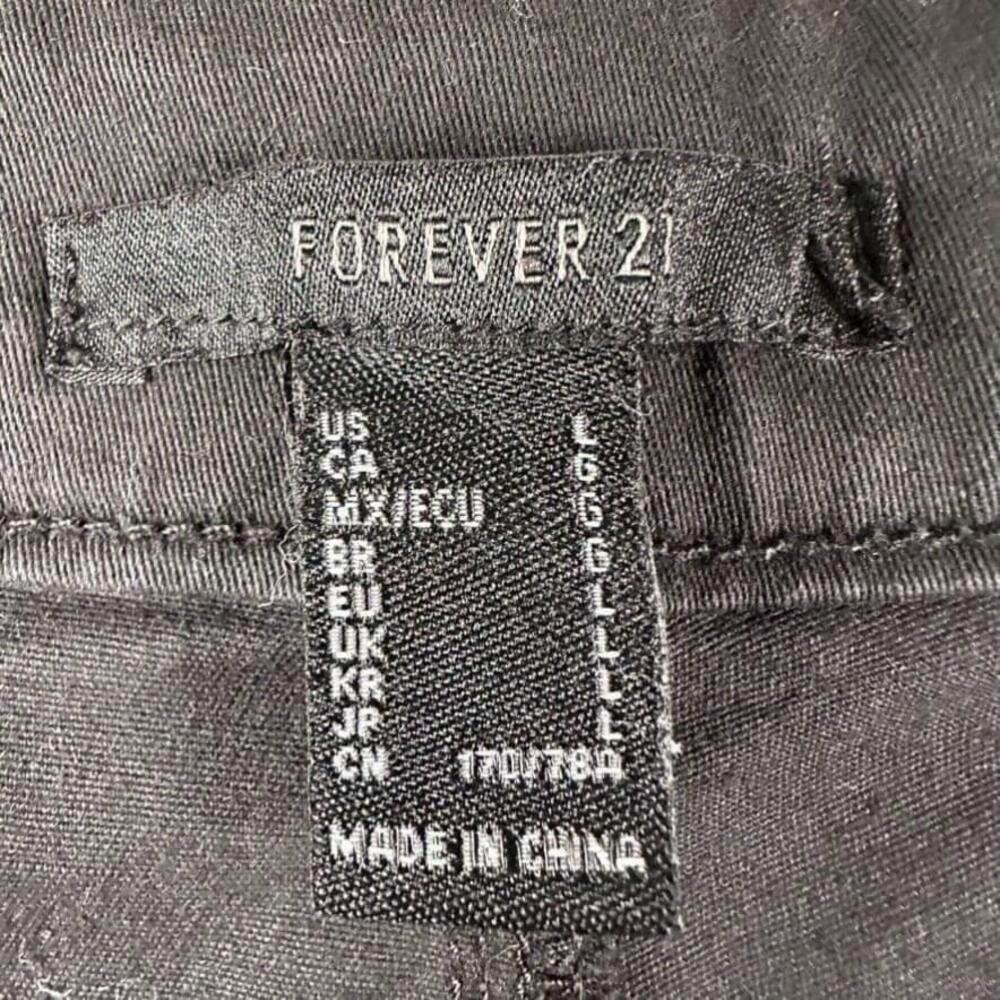 Forever 21 Cargo Pants Womens Large Black Zipper Skater Rockstar Grunge Y2K - Picture 5 of 12